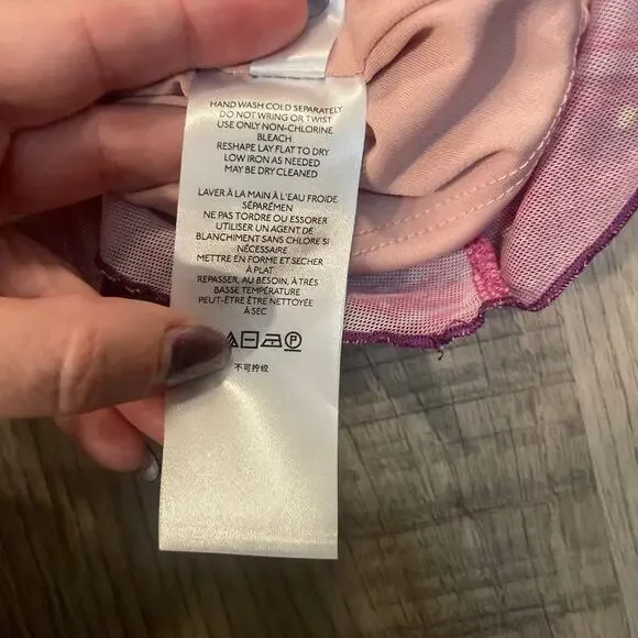 NWT Urban Outfitters Pink Marbled Mini Slip Dress Mesh Lightweight XL - Picture 14 of 16